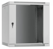 Шкаф 12U 600х450 телекоммуникационный 19" настенный серый, дверь стекло