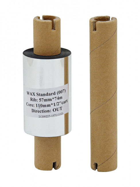 Риббон (Лента красящая) WAX 57мм*74м 0.5" OUT Риббон (Лента красящая) WAX 57мм*74м 0.5" OUT